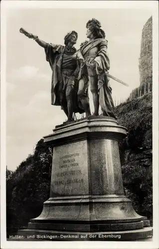 Ak Bad Münster am Stein, Ebernburg, Hutten- und Sickingen-Denkmal