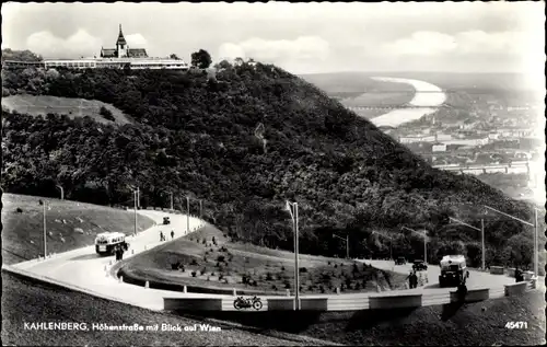 Ak Wien 19 Döbling Österreich, Kahlenberg, Höhenstraße, Busse