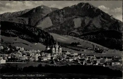 Ak Mariazell Steiermark, Ortsansicht, Hoher Student