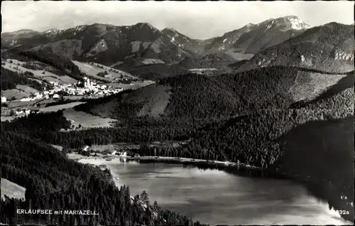 Ak Mariazell Steiermark, Erlaufsee, Panorama