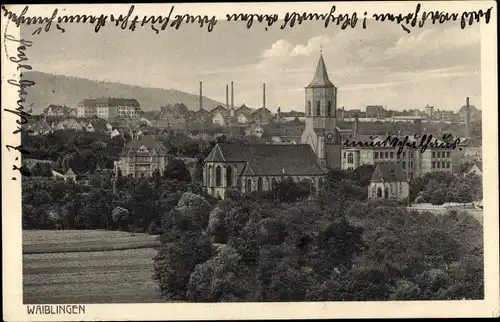 Ak Waiblingen in Württemberg, Ortsansicht, Kirche