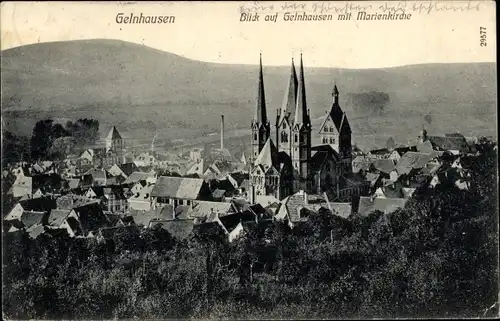 Ak Gelnhausen in Hessen, Ortsansicht, Marienkirche