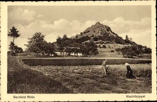 Ak Maiersbach Gersfeld in der Rhön Hessen, Wachtküppel, Heuernte