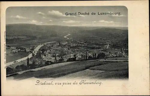 Ak Diekirch Luxemburg, Blick vom Herrenberg