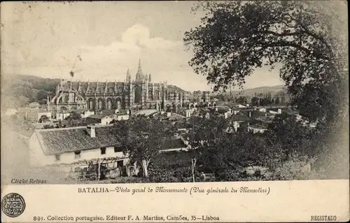 Ak Batalha Portugal, Blick zur Kathedrale