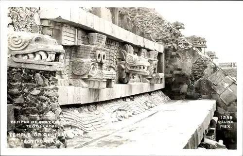 Foto Ak Teotihuacán Mexico, Tempel von Quetzalcóatl