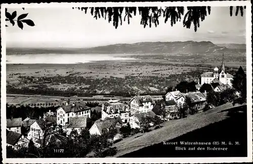 Ak Walzenhausen Kanton Appenzell Ausserrhoden Schweiz, Blick auf den Bodensee
