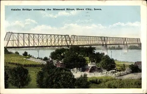 Ak Sioux City Iowa USA, Omaha-Bridge, Missouri River