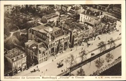 Ak Utrecht Niederlande, Lebensversicherungs Gesellschaft Utrecht, Hauptgebäude, Luftbild