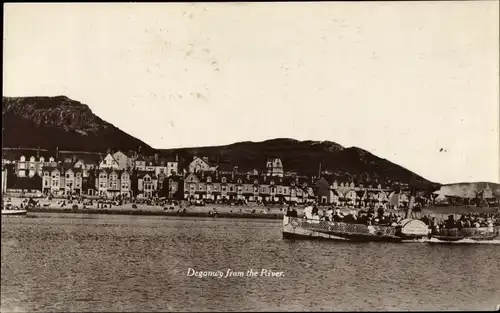 Ak Deganwy Wales, Strand, Dampfer