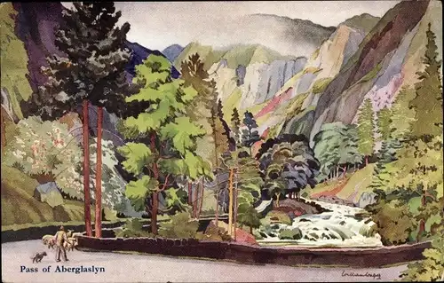 Künstler Ak Wales, Pass of Aberglaslyn