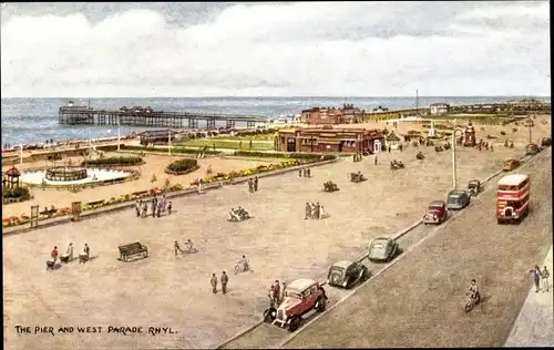 Künstler Ak Rhyl Wales, Pier, West Parade