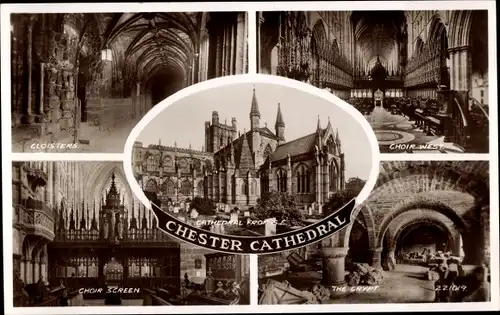 Ak Chester Cheshire England, Kathedrale, Chorwand, Krypta