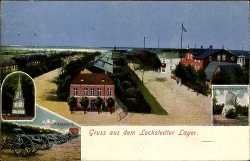 Ak Lockstedt in Schleswig Holstein, Lockstedter Lager, Geschützpark, Armeekorpsstein