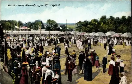 Ak Naumburg, Blick zum Naumburger Kirschfest, Besucher