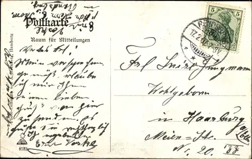 Ak Rendsburg in Schleswig Holstein, Jungfernstiegstraße, Kaiserliches Postamt, Denkmal