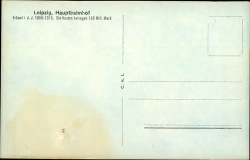 Ak Leipzig in Sachsen, Hauptbahnhof, Fliegeraufnahme