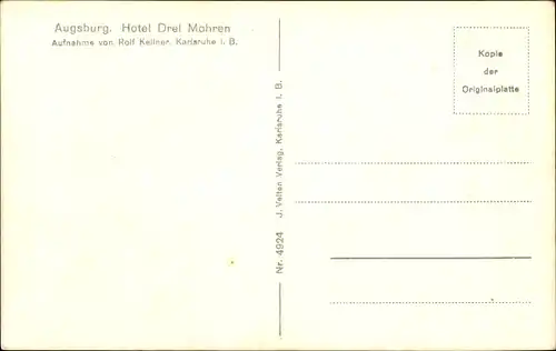 Ak Augsburg in Schwaben, Hotel Drei Mohren, Straßenansicht