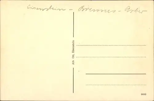 Ak Bayerisch Eisenstein in Niederbayern, Teilansicht mit hohem Arber