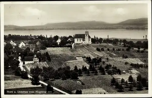 Ak Horn Gaienhofen am Bodensee, Teilansicht, Kirche