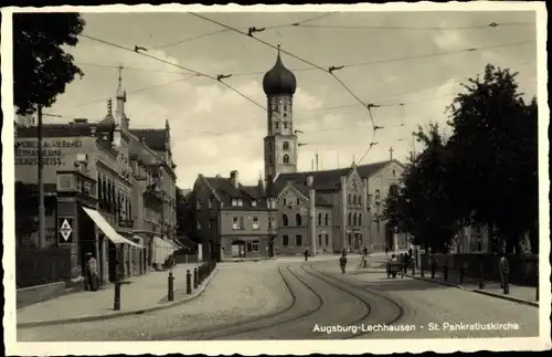Ak Lechhausen Augsburg in Schwaben, St. Pankratiuskirche