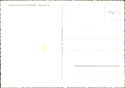 Ak Wilhelmshaven in Niedersachsen, Stadtzentrum, Panorama, Fliegeraufnahme