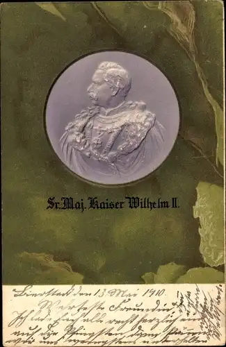 Präge Litho Kaiser Wilhelm II, Portrait