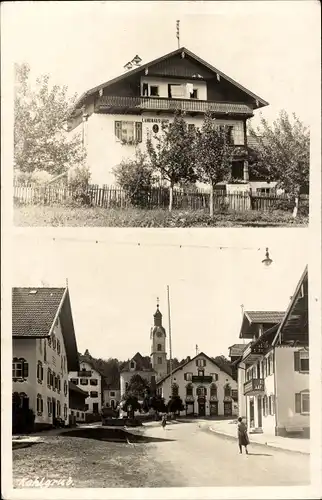 Foto Ak Bad Kohlgrub in Oberbayern, Straßenpartie, Kirche