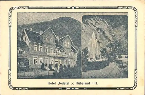 Ak Rübeland Oberharz am Brocken, Hotel Bodetal