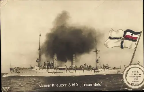 Ak Deutsches Kriegsschiff, SMS Frauenlob, Kleiner Kreuzer, Kaiserliche Marine