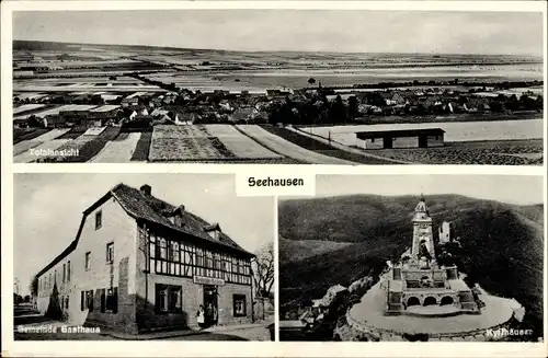 Ak Seehausen Bad Frankenhausen am Kyffhäuser Thüringen, Panorama, Gemeindegasthaus, Kyffhäuser