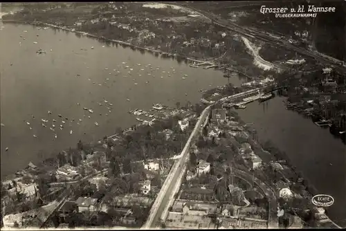 Ak Berlin Zehlendorf Wannsee, Großer und kleiner Wannsee, Fliegeraufnahme