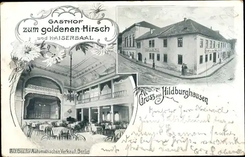 Ak Hildburghausen in Thüringen, Gasthof zum goldenen Hirsch, Kaisersaal