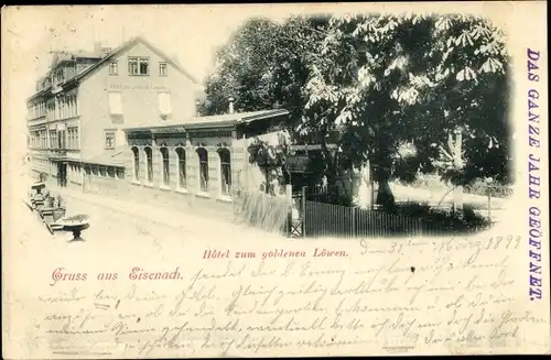 Ak Lutherstadt Eisenach in Thüringen, Hotel zum goldenen Löwen