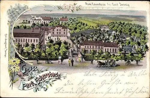 Litho Eckersbach Zwickau in Sachsen, Park, Restaurant, Terrassen