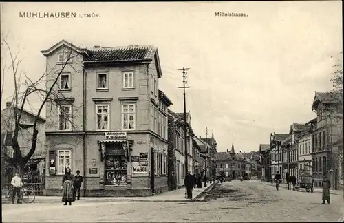 Ak Mühlhausen in Thüringen, Mittelstraße