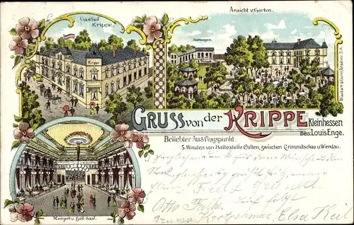 Litho Crimmitschau in Sachsen, Gasthof Krippe, Kleinhessen