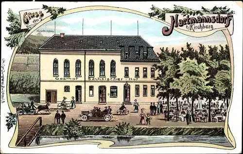 Ak Hartmannsdorf bei Kirchberg Sachsen, Gasthof Sächsischer Hof