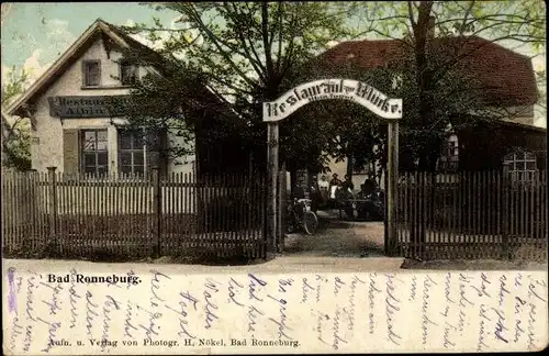 Ak Ronneburg im Kreis Greiz Thüringen, Restaurant zur Mücke, Bes. Albin Vogel