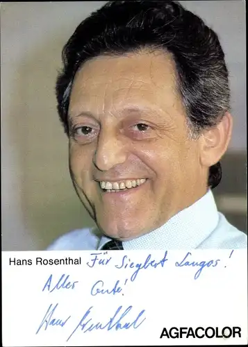 Ak Schauspieler Hans Rosenthal, Portrait, Autogramm