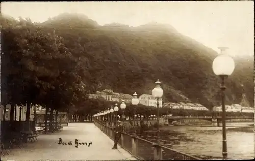 Foto Ak Bad Ems im Rhein Lahn Kreis, Wasserpartie an der Promenade