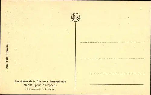 CPA Lubumbashi Elisabethville RD Congo Zaïre, Charité, Hopital pour Europeens, La Pouponniere