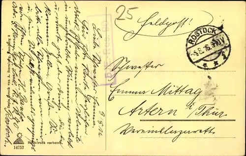 Ak Hansestadt Rostock, Am Denkmal Friedrich Franz III.