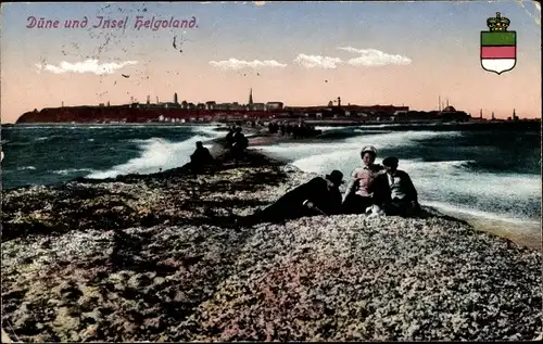 Wappen Ak Nordseeinsel Helgoland, Düne