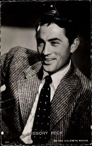 Ak Schauspieler Gregory Peck, Portrait