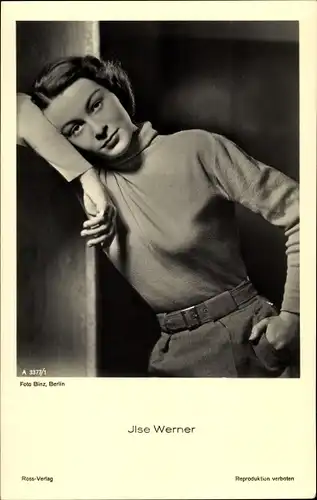 Ak Schauspielerin Ilse Werner, Portrait, Ross 3377/1, Autogramm