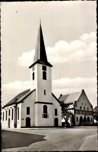 Ak Oppau Ludwigshafen am Rhein, Auferstehungskirche, Rathaus