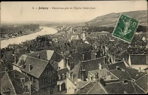 Ak Joigny Yonne, Panorama aufgenommen von der Kirche Saint-Jean
