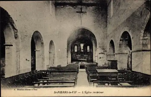 Ak Sens-Yonne, Abtei Saint-Pierre-le-Vif, das Innere der Kirche