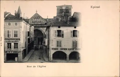 Ak Épinal Lothringen Vosges, rue de l’Eglise